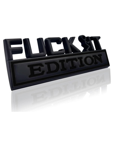 Emblema 3D para Automóvil DWARFOO Edición Fuck IT Negro