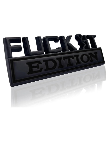 Emblema 3D para Automóvil DWARFOO Edición Fuck IT Negro
