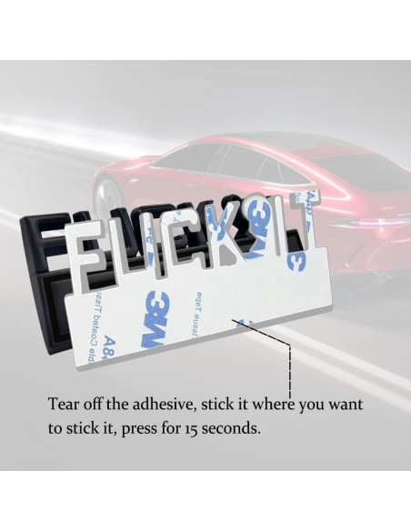 Emblema 3D para Automóvil DWARFOO Edición Fuck IT Negro