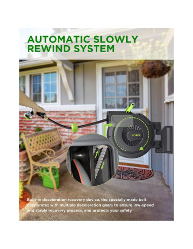 Carrete de Manguera de Jardín MYTOL 25 m con Boquilla 10 Patrones