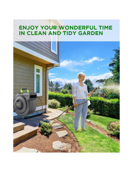 Carrete de Manguera de Jardín MYTOL 25 m con Boquilla 10 Patrones