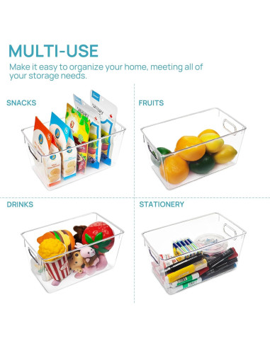 Bins Organizadores de Plástico Vtopmart 2 PCS Medianos 15.24x25.4x12.7cm