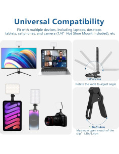 Luz de Selfie LED Portátil ALTSON 2200mAh 3 Modos 10 Niveles 2