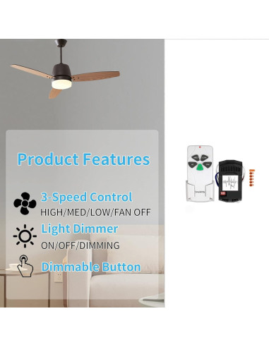 Kit Control Remoto Universal para Ventilador de Techo Smekitlly