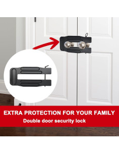 Cerradura de Puerta Francesa Enprotty SL001 Ajustable Negra 2