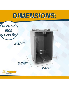 Caja Eléctrica Plástica Airmont 6 Paquete 18 Pulgadas Cúbicas 2