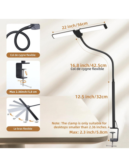 Lámpara de Escritorio LED Motumen MTD2401, Flexible y Ajustable