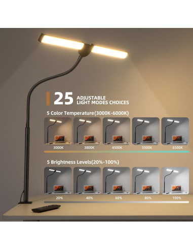Lámpara de Escritorio LED Motumen MTD2401, Flexible y Ajustable