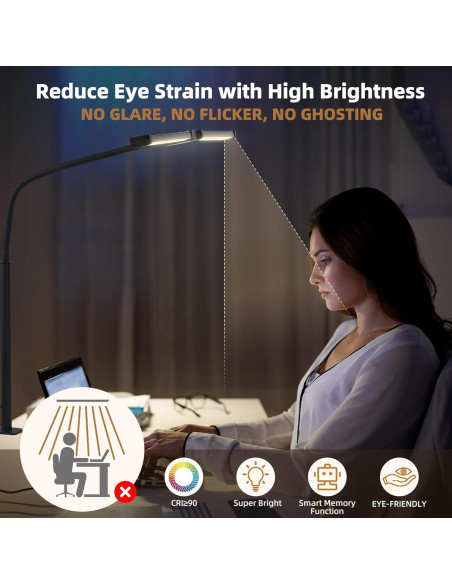 Lámpara de Escritorio LED Motumen MTD2401, Flexible y Ajustable