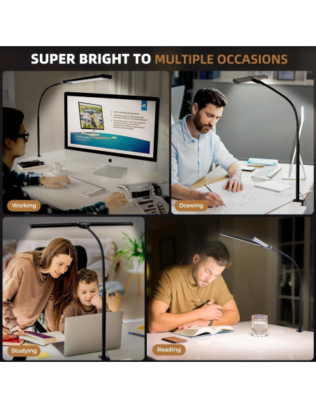 Lámpara de Escritorio LED Motumen MTD2401, Flexible y Ajustable