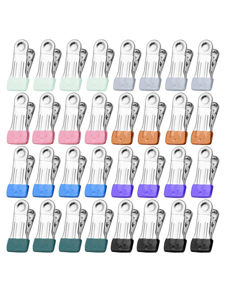 Pinzas de Ropa Sylroal Acero Inoxidable 32 Piezas Multicolor