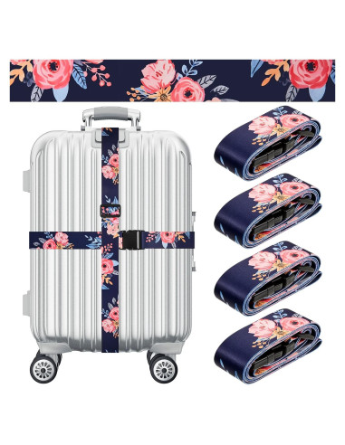 Correas de Equipaje Patelai 4 Piezas Ajustables 5 cm x 1.83 m