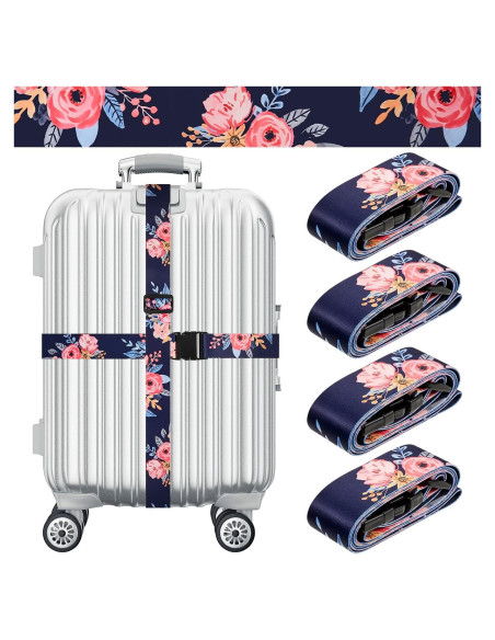 Correas de Equipaje Patelai 4 Piezas Ajustables 5 cm x 1.83 m