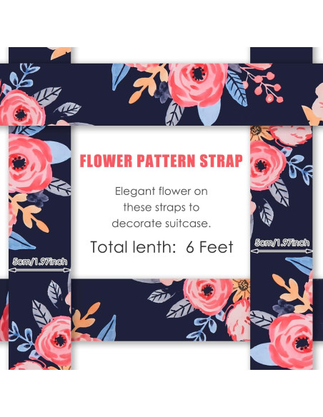 Correas de Equipaje Patelai 4 Piezas Ajustables 5 cm x 1.83 m