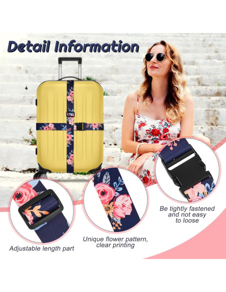 Correas de Equipaje Patelai 4 Piezas Ajustables 5 cm x 1.83 m