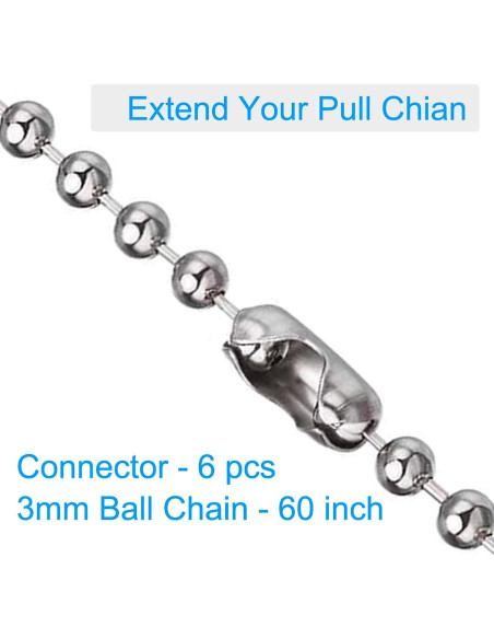 Cadena de Tirar para Ventilador de Techo 1.5m Acero Inoxidable