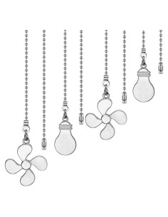 Juego de Cadenas de Tirar para Ventilador de Techo ZE-268S6 30.48 cm Níquel
