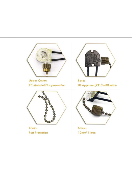 Interruptor de Luz para Ventilador de Techo Zing Ear ZE-109