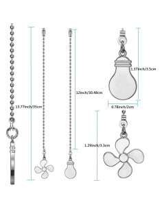 Juego de Cadenas de Tirar para Ventilador de Techo ZE-268S6 30.48 cm Níquel 2