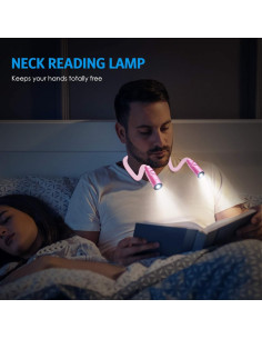 Luz de Lectura LED AMIR para el Cuello Rosa, 3 Colores, Brillo Ajustable 2