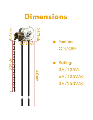 Interruptor de Luz para Ventilador de Techo Zing Ear ZE-109