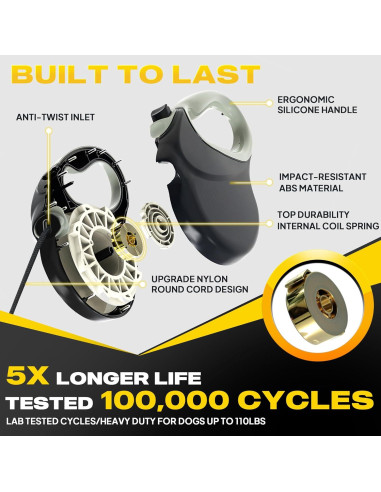 Correa Retráctil para Perros Fida 9m Resistente hasta 50kg