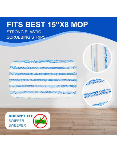 Juego de 2 Almohadillas de Fregona Reutilizables kCarpoly 38x20 cm