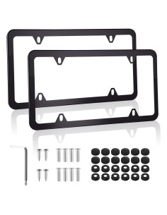 Marcos de Placa de Licencia Alpmosn 2 Piezas Acero Inoxidable