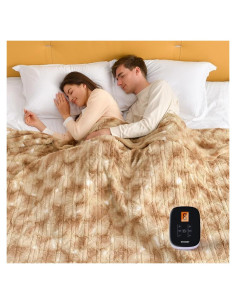 Manta Eléctrica WOOMER Individual 157x213 cm Franela Beige