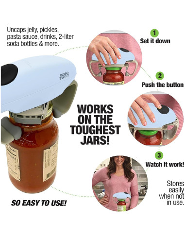 Abridor de Tarros Eléctrico EMSON Robotwist Azul Automático