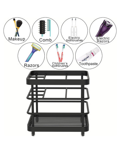 Soporte para Cepillos de Dientes WHALCHI Acero Inoxidable Negro