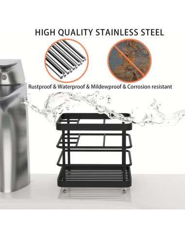Soporte para Cepillos de Dientes WHALCHI Acero Inoxidable Negro