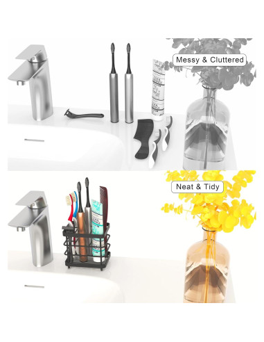 Soporte para Cepillos de Dientes WHALCHI Acero Inoxidable Negro