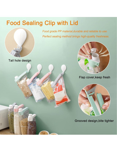 4 Clips de Sellado de Comida DEFORAGE con Boquilla - 108g