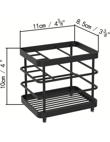 Soporte para Cepillos de Dientes WHALCHI Acero Inoxidable Negro
