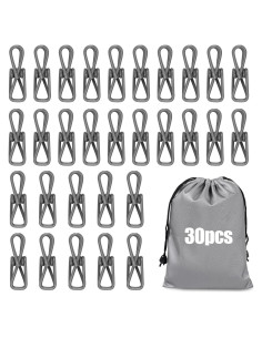 Clips para Bolsas Vivinin - 30 Piezas Gris, Resistente y Compacto