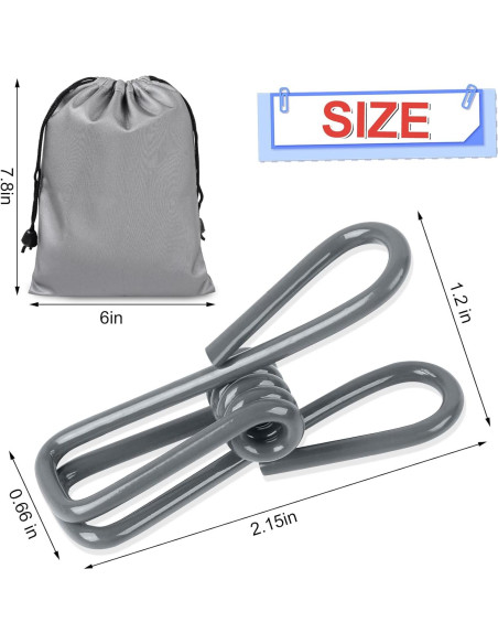 Clips para Bolsas Vivinin - 30 Piezas Gris, Resistente y Compacto