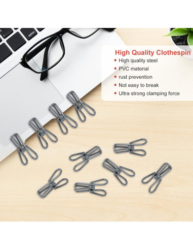 Clips para Bolsas Vivinin - 30 Piezas Gris, Resistente y Compacto