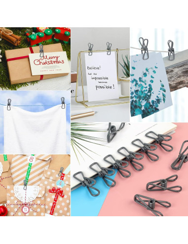 Clips para Bolsas Vivinin - 30 Piezas Gris, Resistente y Compacto