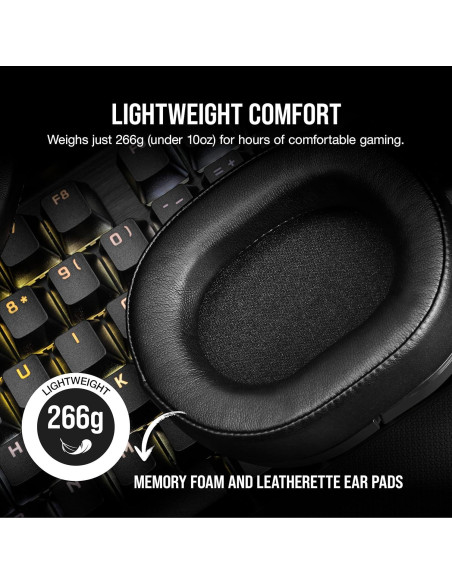 Auricular Gaming CORSAIR HS55 WIRELESS Bluetooth 50mm Dolby 7.1