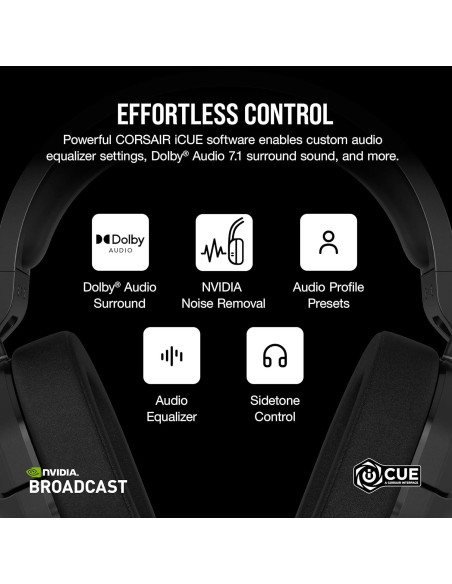 Auricular Gaming CORSAIR HS55 WIRELESS Bluetooth 50mm Dolby 7.1