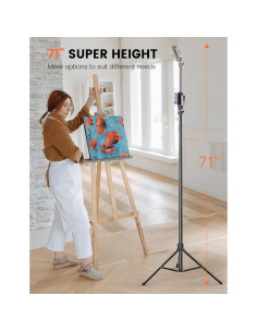 Soporte de Trípode Pnitri para Teléfono 180cm Aluminio Control Remoto 2