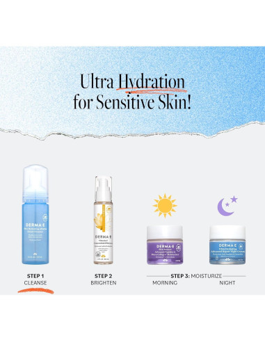 Limpiador Facial Espumoso Derma E 150g - Hidratante Vegano