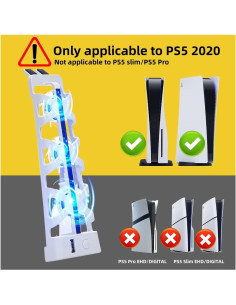 Ventilador de Enfriamiento PS5 NANANINO Blanco con Luz LED 2
