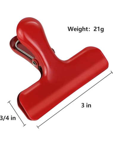 Clips de Bolsa TONOS de Acero Inoxidable 7.62 cm - 6 Piezas