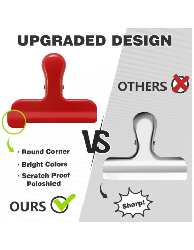 Clips de Bolsa TONOS de Acero Inoxidable 7.62 cm - 6 Piezas