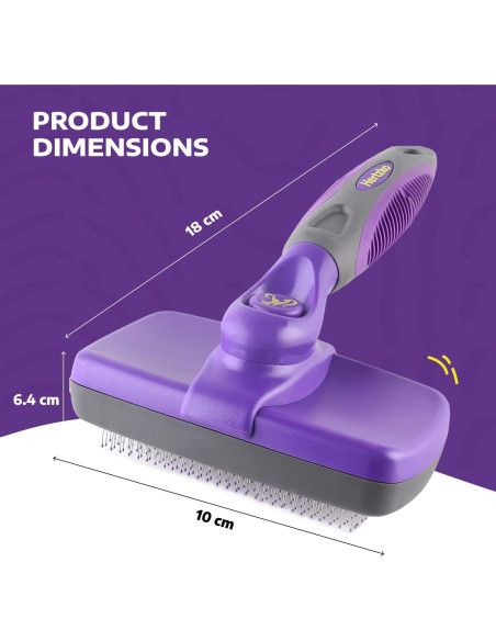 Cepillo Autolimpiante Hertzko para Mascotas - Pequeño Piel Sensible