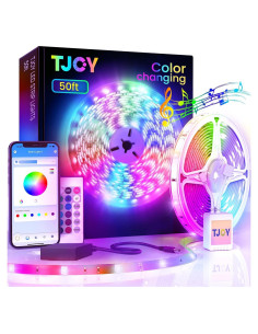 Tira de LED Bluetooth TJOY 15.24m RGB con Control APP y Remoto