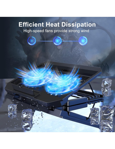 Base de Enfriamiento para Laptop LIENS Ajustable 2 Ventiladores
