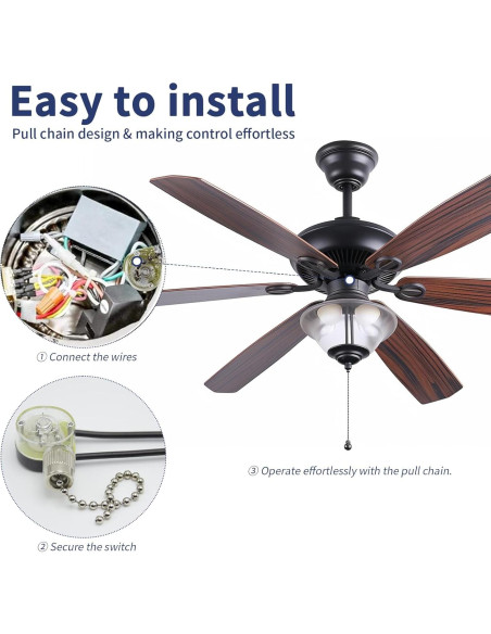 Interruptor de Luz de Cadena ZING EAR ZE-109 para Ventilador de Techo
